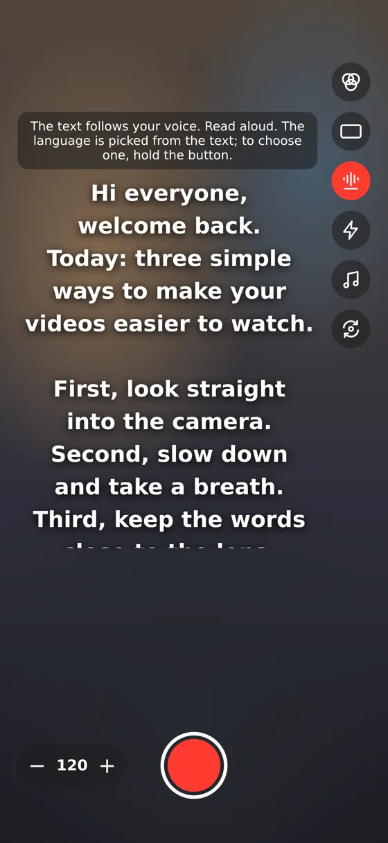 Text follows your voice